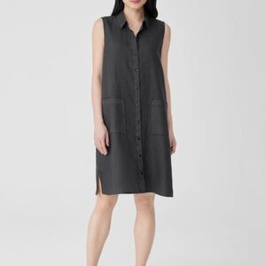 Eileen Fisher Organic Linen Classic Collar Dress